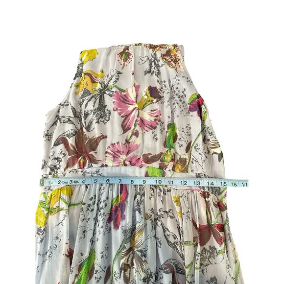 Anthropologie Purple Floral Sleeveless Flowy Ruffle Hermia Midi Dress Size 10 - Picture 12 of 13